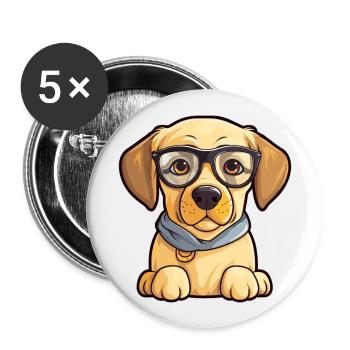 Labrador Retriever Dog Breed Watercolor Cartoon Ka - Buttons large 2.2''/56 mm (5-pack) - white - Front