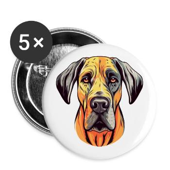 Great Dane Dog Breed Watercolor Cartoon Kawaii Col - Buttons large 2.2''/56 mm (5-pack) - white - Front