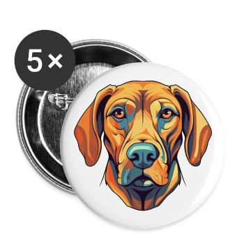 Rhodesian Ridgeback chien race aquarelle dessin animé K - Lot de 5 grands badges (56 mm) - blanc - Devant