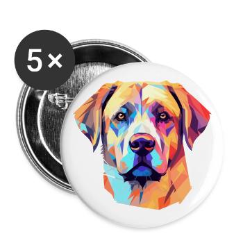 Anatolische Schäferhundsrasse Aquarell-Karikatur Ka - Buttons groß 56 mm (5er Pack) - Weiß - Vorne