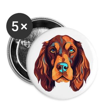 American Water Spaniel Dog Breed Watercolor Cartoo - Buttons large 2.2''/56 mm (5-pack) - white - Front