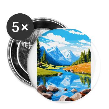 Aiguestortes I Estany de Sant Maurici Park Spanien - Buttons groß 56 mm (5er Pack) - Weiß - Vorne
