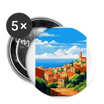 Agrigente Italie Affiche de voyage vintage Souvenir WPA - Lot de 5 grands badges (56 mm) - blanc - Devant