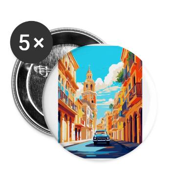 Valencia Spain Vintage Travel Poster Souvenir WPA - Buttons large 2.2''/56 mm (5-pack) - white - Front