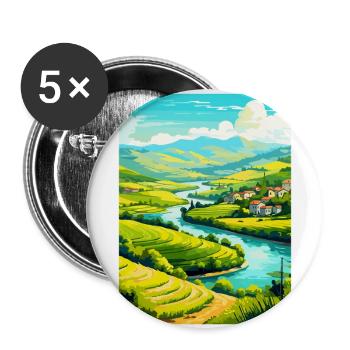 Douro-Tal Portugal Vintage Reiseposter WPA - Buttons groß 56 mm (5er Pack) - Weiß - Vorne