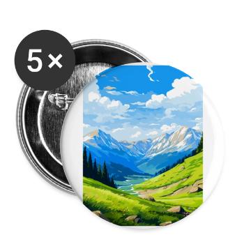 Pyrenäen-Nationalpark Frankreich Reiseplakat WPA - Buttons groß 56 mm (5er Pack) - Weiß - Vorne