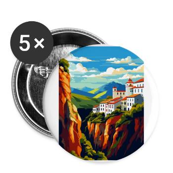 Ronda Spain Vintage Travel Poster WPA Art Souvenir - Buttons large 2.2''/56 mm (5-pack) - white - Front