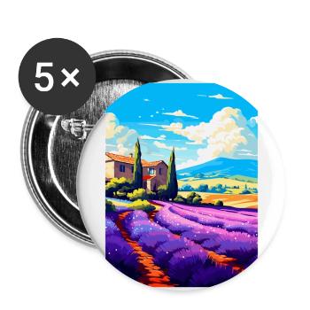 Provence Frankreich Vintage Reiseplakat Souvenir WPA - Buttons groß 56 mm (5er Pack) - Weiß - Vorne