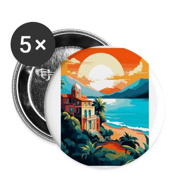 Tenerife Spain Vintage Travel Poster Souvenir WPA - Buttons large 2.2''/56 mm (5-pack) - white - Front