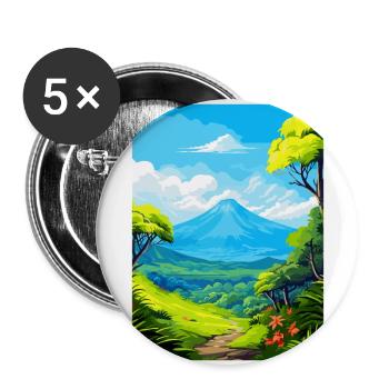 La Réunion Nationalpark Frankreich Reiseplakat WPA - Buttons groß 56 mm (5er Pack) - Weiß - Vorne