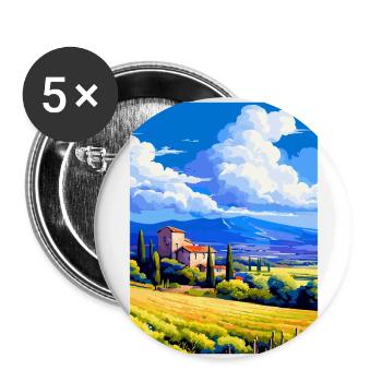 Provence Frankreich Vintage Reiseplakat Souvenir WPA - Buttons groß 56 mm (5er Pack) - Weiß - Vorne