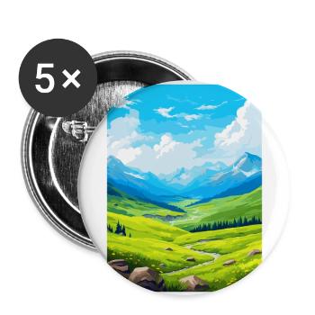 Pyrenäen-Nationalpark Frankreich Reiseplakat WPA - Buttons groß 56 mm (5er Pack) - Weiß - Vorne