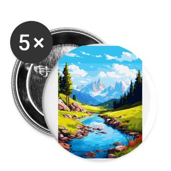 Aiguestortes I Estany de Sant Maurici Park Spanien - Buttons groß 56 mm (5er Pack) - Weiß - Vorne