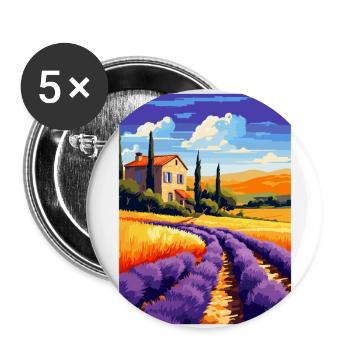 Provence Frankreich Vintage Reiseplakat Souvenir WPA - Buttons groß 56 mm (5er Pack) - Weiß - Vorne