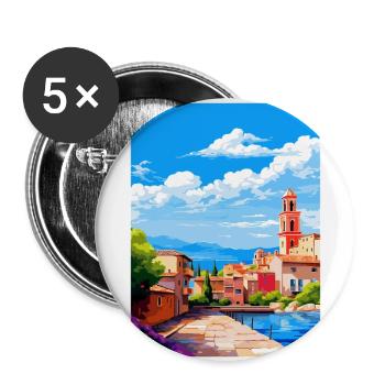 Figueres Spain Vintage Travel Poster Souvenir WPA - Buttons large 2.2''/56 mm (5-pack) - white - Front