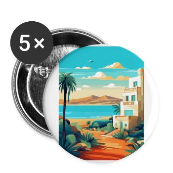 Lanzarote Spain Vintage Travel Poster Souvenir WPA - Buttons large 2.2''/56 mm (5-pack) - white - Front