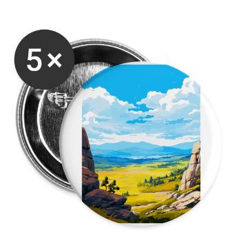 Sierra De Guadarrama Nationalpark Spanien Poster - Buttons groß 56 mm (5er Pack) - Weiß - Vorne