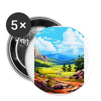 Sierra De Guadarrama Nationalpark Spanien Poster - Buttons groß 56 mm (5er Pack) - Weiß - Vorne