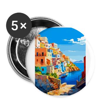 Ponza Italy Vintage Travel Poster WPA Art Souvenir - Buttons large 2.2''/56 mm (5-pack) - white - Front