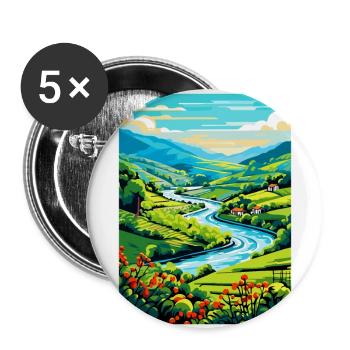 Douro-Tal Portugal Vintage Reiseposter WPA - Buttons groß 56 mm (5er Pack) - Weiß - Vorne