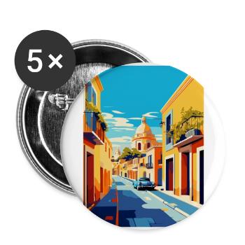 Jerez De La Frontera Espagne Affiche De Voyage Vintage - Lot de 5 grands badges (56 mm) - blanc - Devant