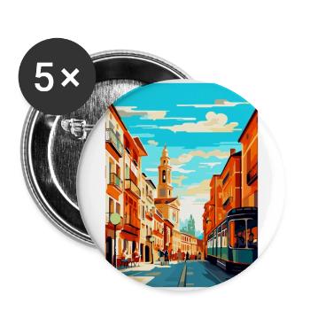 Pamplona Spain Vintage Travel Poster Souvenir WPA - Buttons large 2.2''/56 mm (5-pack) - white - Front