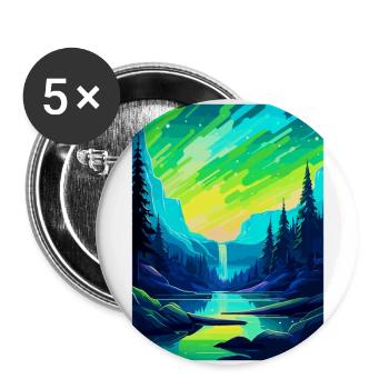 Aurora Borealis Iceland Vintage Travel Poster WPA - Buttons large 2.2''/56 mm (5-pack) - white - Front