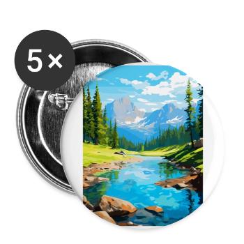 Aiguestortes I Estany de Sant Maurici Park Spanien - Buttons groß 56 mm (5er Pack) - Weiß - Vorne