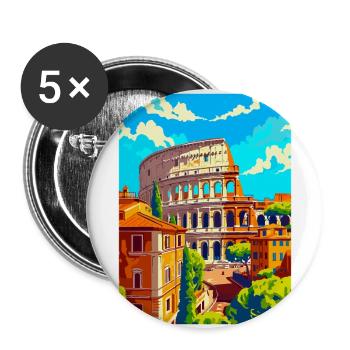 Rome Italy Vintage Travel Poster Souvenir Souvenir - Buttons large 2.2''/56 mm (5-pack) - white - Front