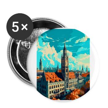 Munich Germany Vintage Travel Poster Souvenir WPA - Buttons large 2.2''/56 mm (5-pack) - white - Front
