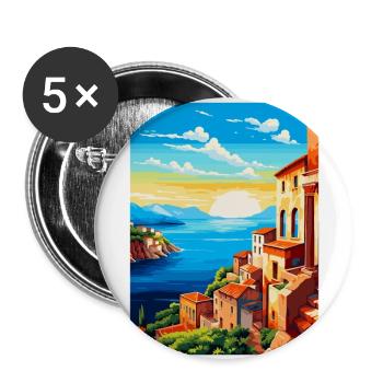 Sicily Italy Vintage Travel Poster WPA Souvenir - Buttons large 2.2''/56 mm (5-pack) - white - Front