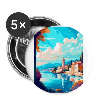 Affiche de voyage vintage de Split Croatie WPA Souvenir - Lot de 5 grands badges (56 mm) - blanc - Devant