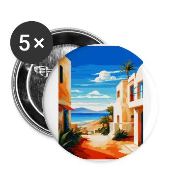 Lanzarote Spain Vintage Travel Poster Souvenir WPA - Buttons large 2.2''/56 mm (5-pack) - white - Front