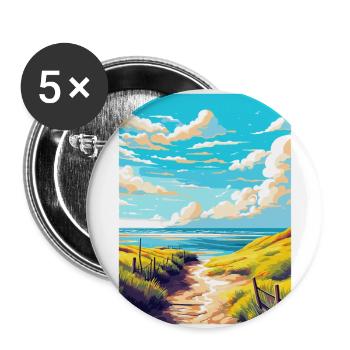Texel Pays-Bas Poster de voyage vintage souvenir - Lot de 5 grands badges (56 mm) - blanc - Devant