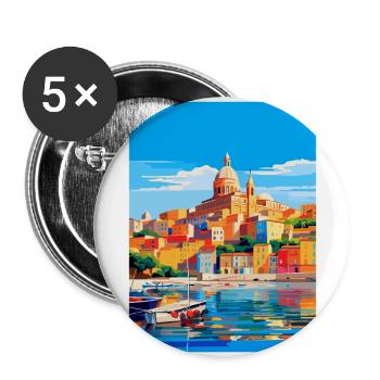 Cagliari Italien Vintage Reiseplakat Souvenir WPA - Buttons groß 56 mm (5er Pack) - Weiß - Vorne