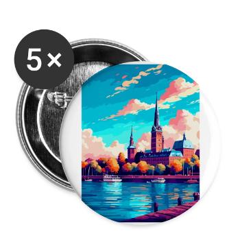 Mainz Germany Vintage Travel Poster WPA Souvenir - Buttons large 2.2''/56 mm (5-pack) - white - Front