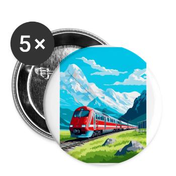 Glacier Express Suisse Affiche de voyage vintage - Lot de 5 grands badges (56 mm) - blanc - Devant