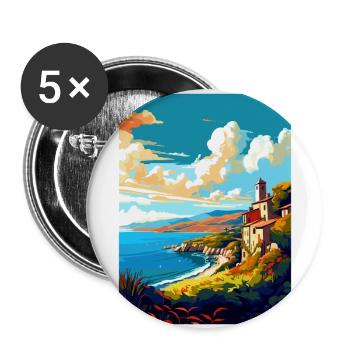 Galicia Spain Vintage Travel Poster WPA Souvenir - Buttons large 2.2''/56 mm (5-pack) - white - Front