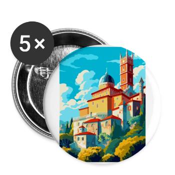 Sintra Portugal Affiche de voyage vintage Souvenir WPA - Lot de 5 grands badges (56 mm) - blanc - Devant