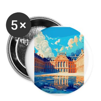 Versailles Frankreich Vintage Reiseplakat Souvenir - Buttons groß 56 mm (5er Pack) - Weiß - Vorne