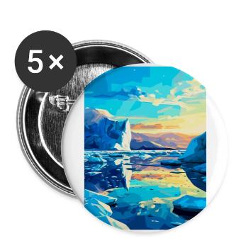 Jokulsarlon Iceland Vintage Travel Poster Souvenir - Buttons large 2.2''/56 mm (5-pack) - white - Front
