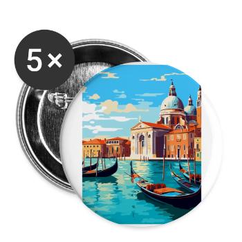 Venice Italy Vintage Travel Poster WPA Souvenir - Buttons large 2.2''/56 mm (5-pack) - white - Front