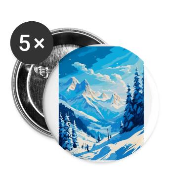 St. Anton am Arlberg Österreich Vintage Reiseplakat - Buttons groß 56 mm (5er Pack) - Weiß - Vorne