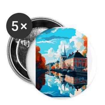 Karlstad Sweden Vintage Travel Poster Souvenir WPA - Buttons large 2.2''/56 mm (5-pack) - white - Front