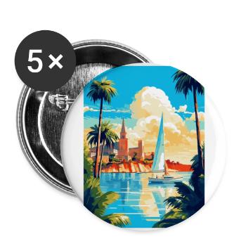 Palma De Mallorca Spain Vintage Travel Poster WPA - Buttons large 2.2''/56 mm (5-pack) - white - Front