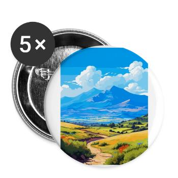 Mount Ida Griechenland Vintage Reiseplakat Souvenir - Buttons groß 56 mm (5er Pack) - Weiß - Vorne