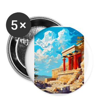Knossos Palace Greece Vintage Travel Poster WPA - Buttons large 2.2''/56 mm (5-pack) - white - Front