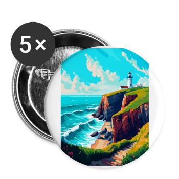 Cabo Da Roca Portugal Affiche de voyage vintage WPA - Lot de 5 grands badges (56 mm) - blanc - Devant