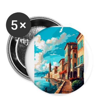 Bayonne France Affiche de voyage vintage Souvenir WPA - Lot de 5 grands badges (56 mm) - blanc - Devant