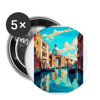 Venice Italy Vintage Travel Poster WPA Souvenir - Buttons large 2.2''/56 mm (5-pack) - white - Front